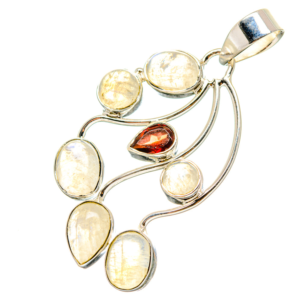 Rainbow Moonstone Pendants handcrafted by Anasilvercos - PD17206