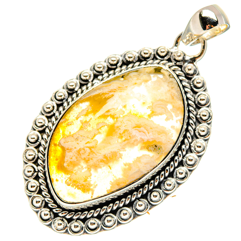 Plume Agate Pendants handcrafted by Anasilvercos - PD17212