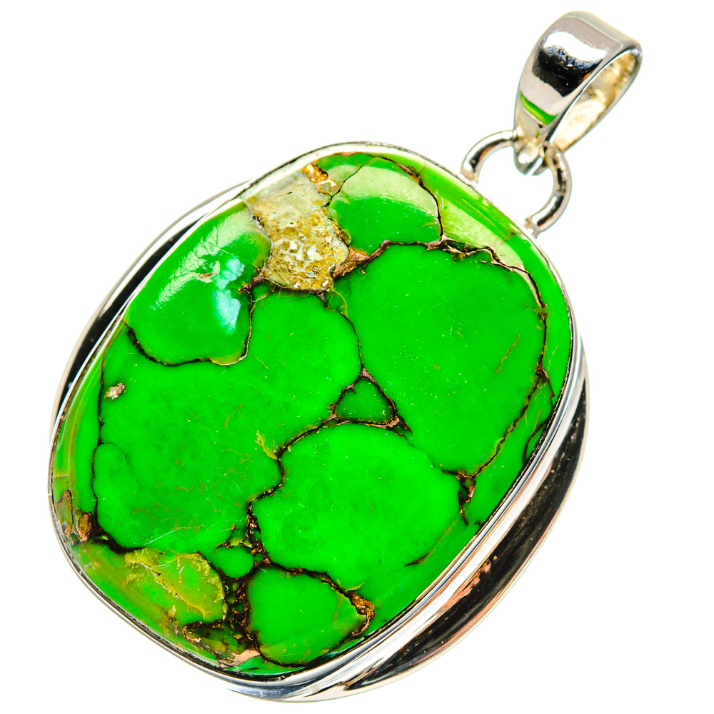 Green Copper Composite Turquoise Pendants handcrafted by Anasilvercos - PD17274