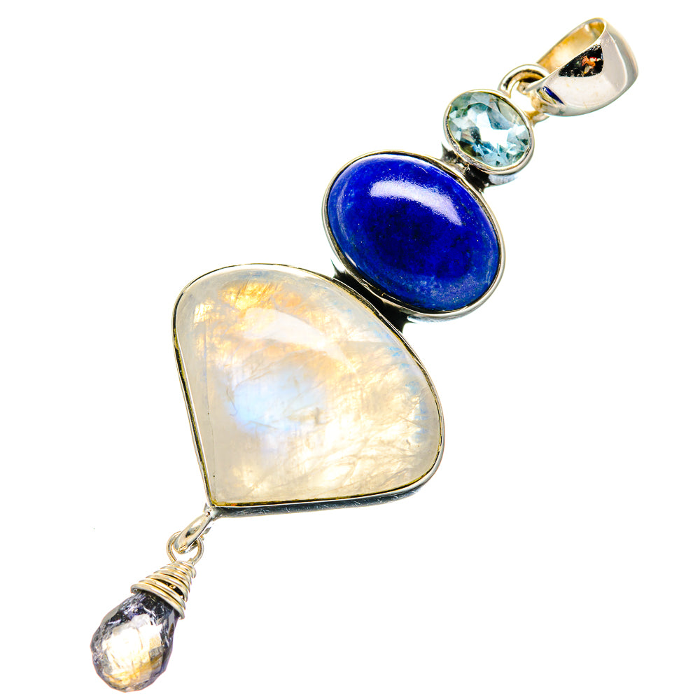 Rainbow Moonstone Pendants handcrafted by Anasilvercos - PD17275