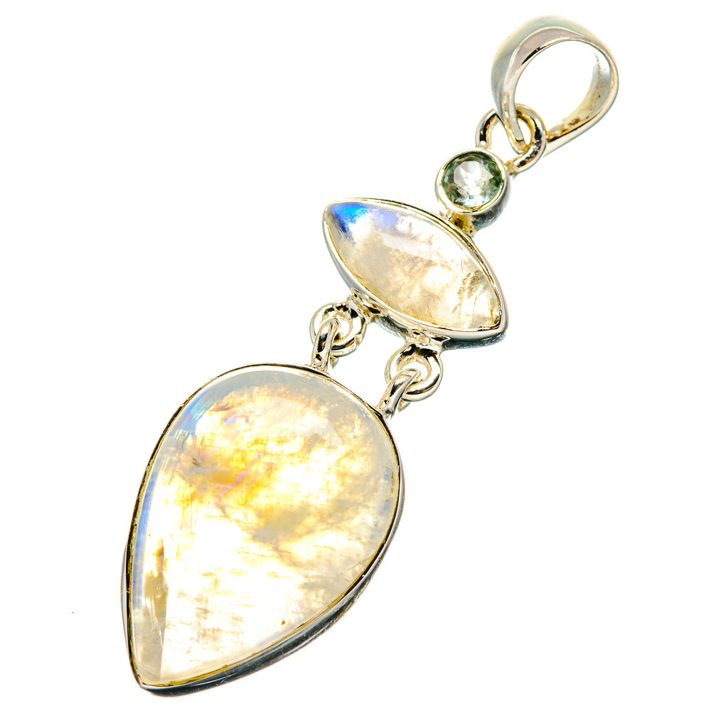 Rainbow Moosntone Pendants handcrafted by Anasilvercos - PD17279