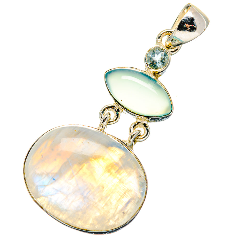 Rainbow Moonstone Pendants handcrafted by Anasilvercos - PD17284