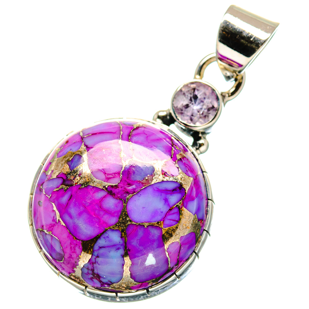 Purple Copper Composite Turquoise Pendants handcrafted by Anasilvercos - PD17294