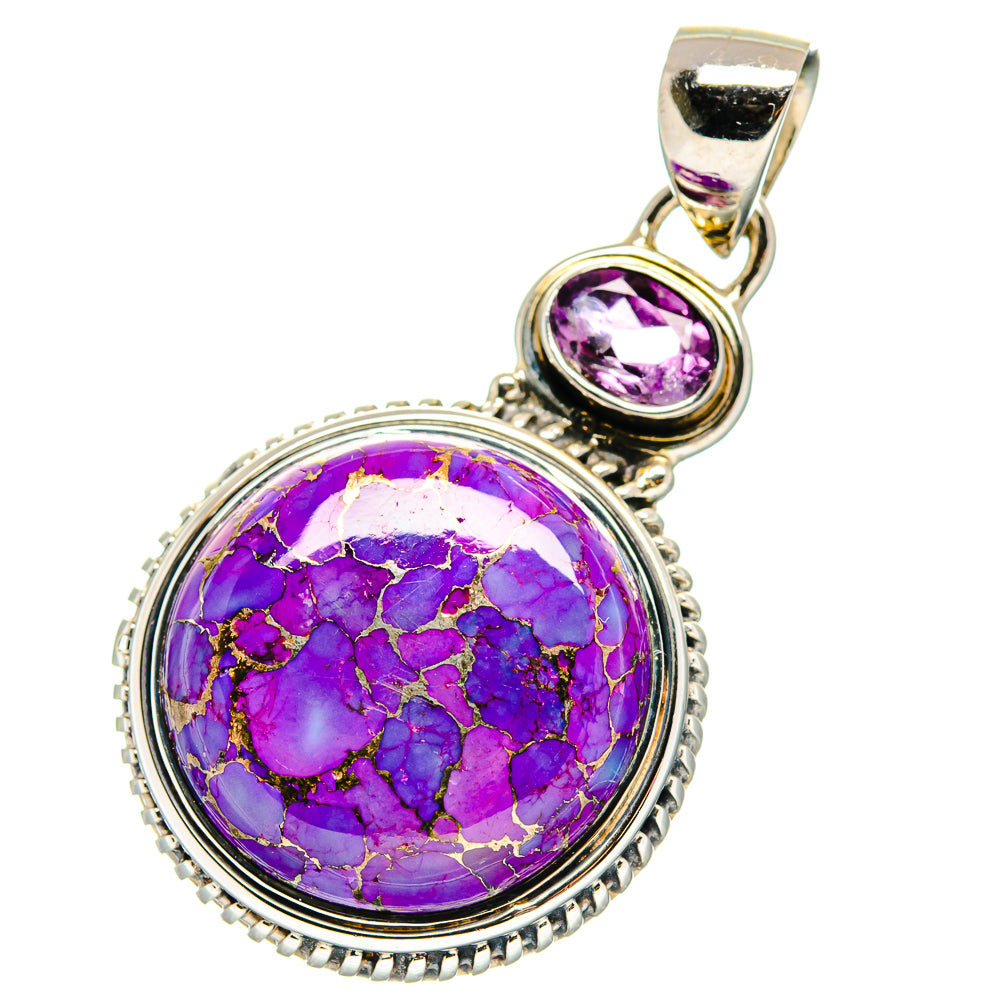 Purple Copper Composite Turquoise Pendants handcrafted by Anasilvercos - PD17295