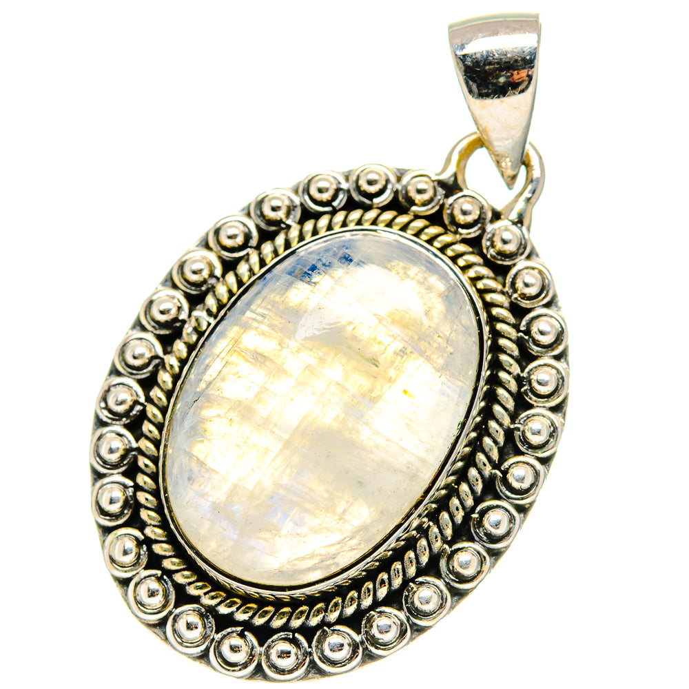 Rainbow Moonstone Pendants handcrafted by Anasilvercos - PD17296