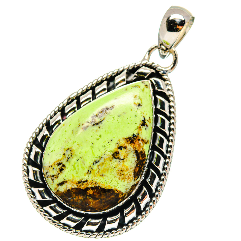 Lemon Chrysoprase Pendants handcrafted by Anasilvercos - PD17309