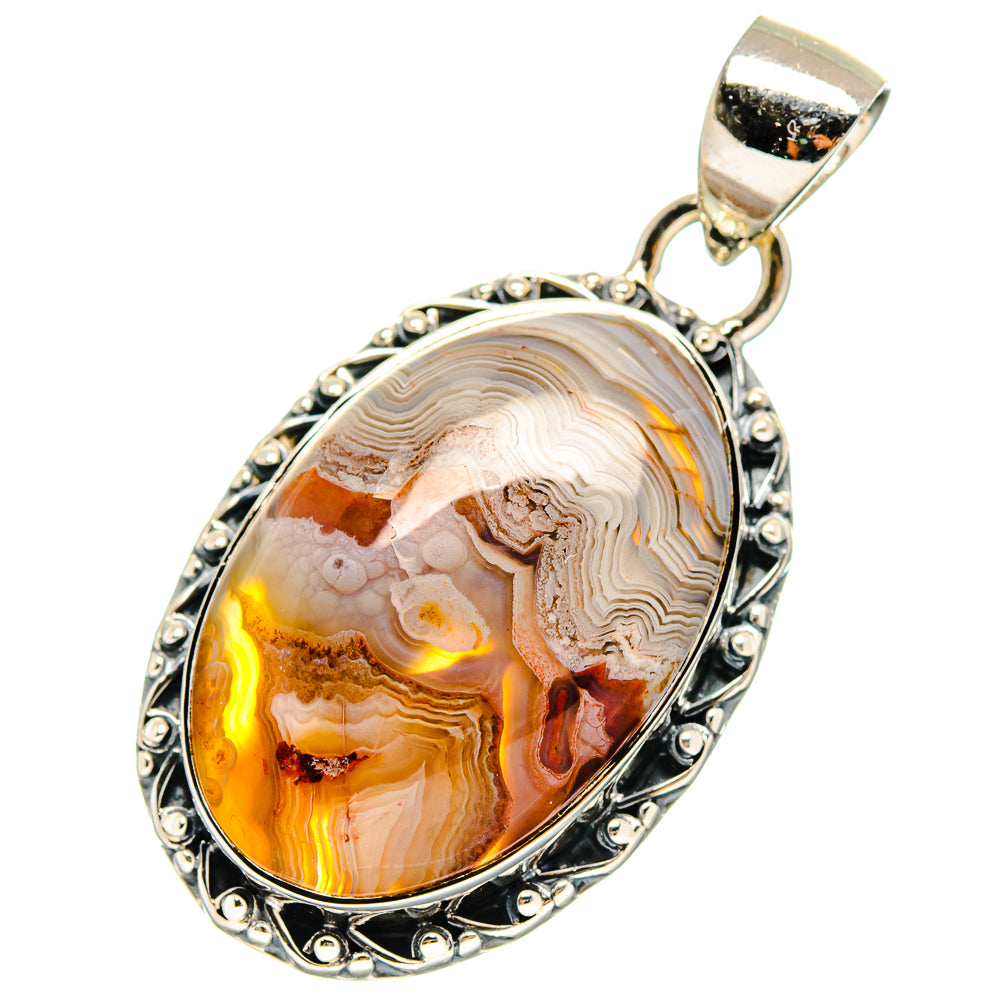 Laguna Lace Agate Pendants handcrafted by Anasilvercos - PD17317