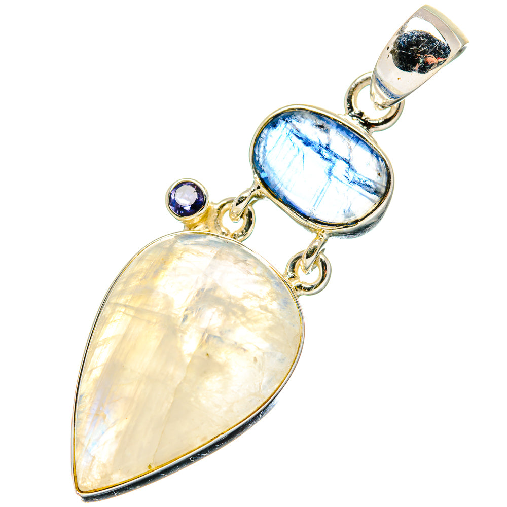 Rainbow Moonstone Pendants handcrafted by Anasilvercos - PD17318