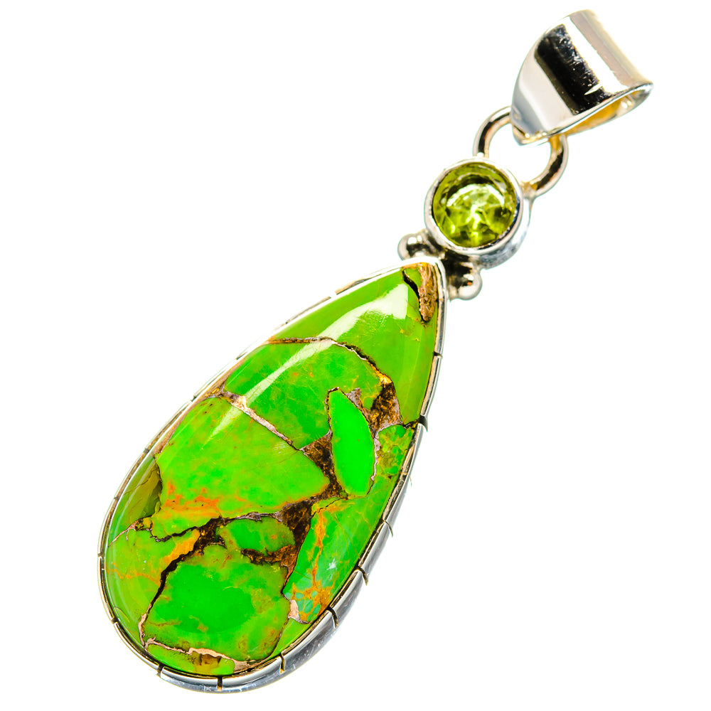 Green Copper Composite Turquoise Pendants handcrafted by Anasilvercos - PD17322