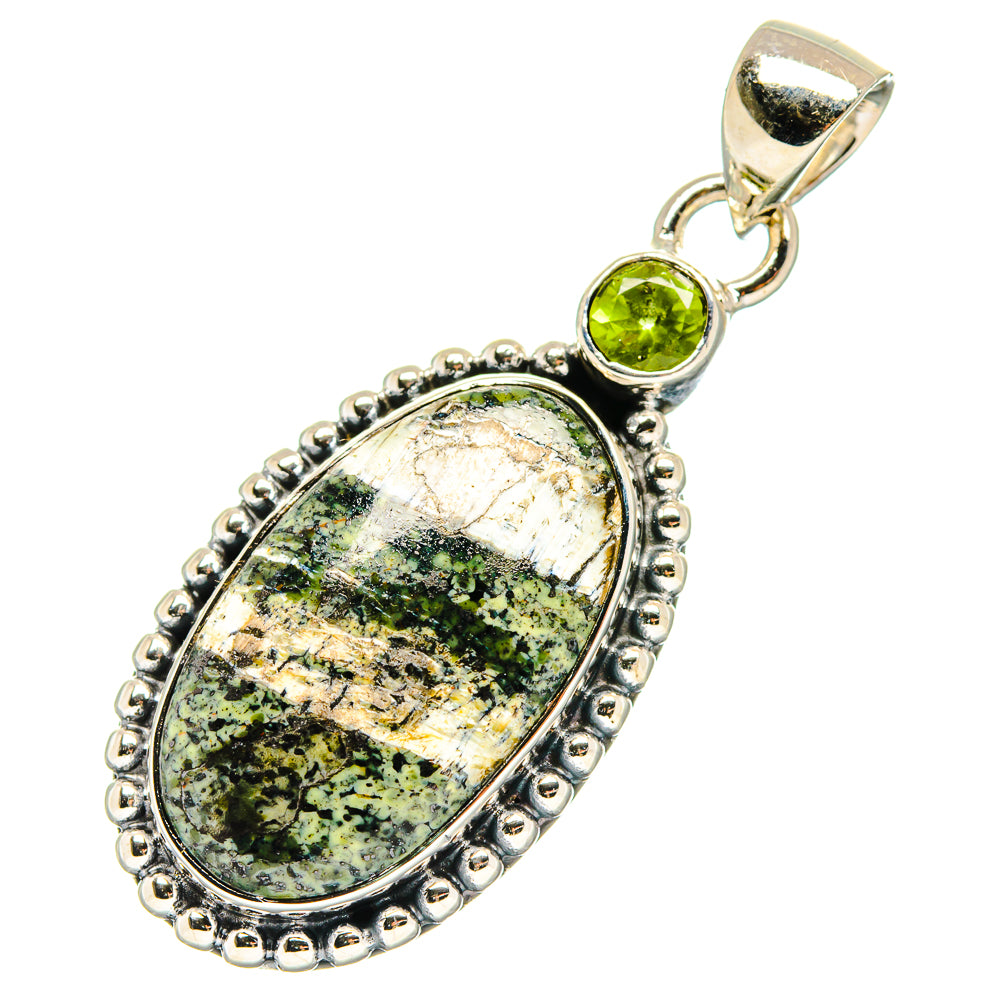 Green Vein Jasper Pendants handcrafted by Anasilvercos - PD17332
