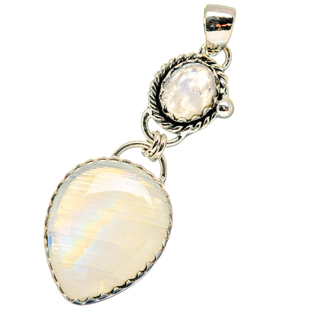 Rainbow Moonstone Pendants handcrafted by Anasilvercos - PD17334