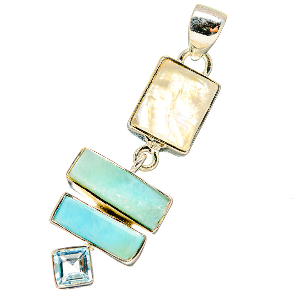 Rainbow Moonstone Pendants handcrafted by Anasilvercos - PD17347