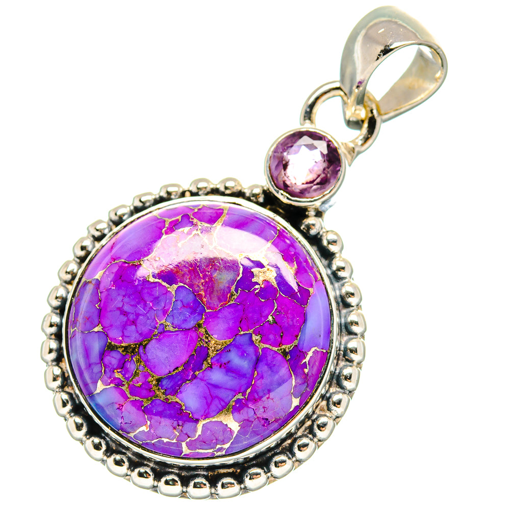 Purple Copper Composite Turquoise Pendants handcrafted by Anasilvercos - PD17348