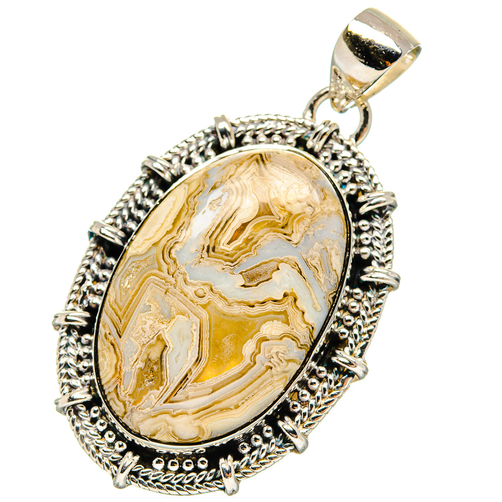 Laguna Lace Agate Pendants handcrafted by Anasilvercos - PD17361 - Photo 2