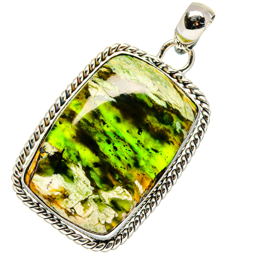 Australian Green Opal Pendants handcrafted by Anasilvercos - PD17392