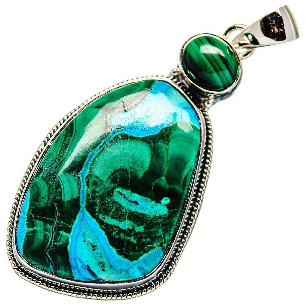 Malachite In Chrysocolla Pendants handcrafted by Anasilvercos - PD17404