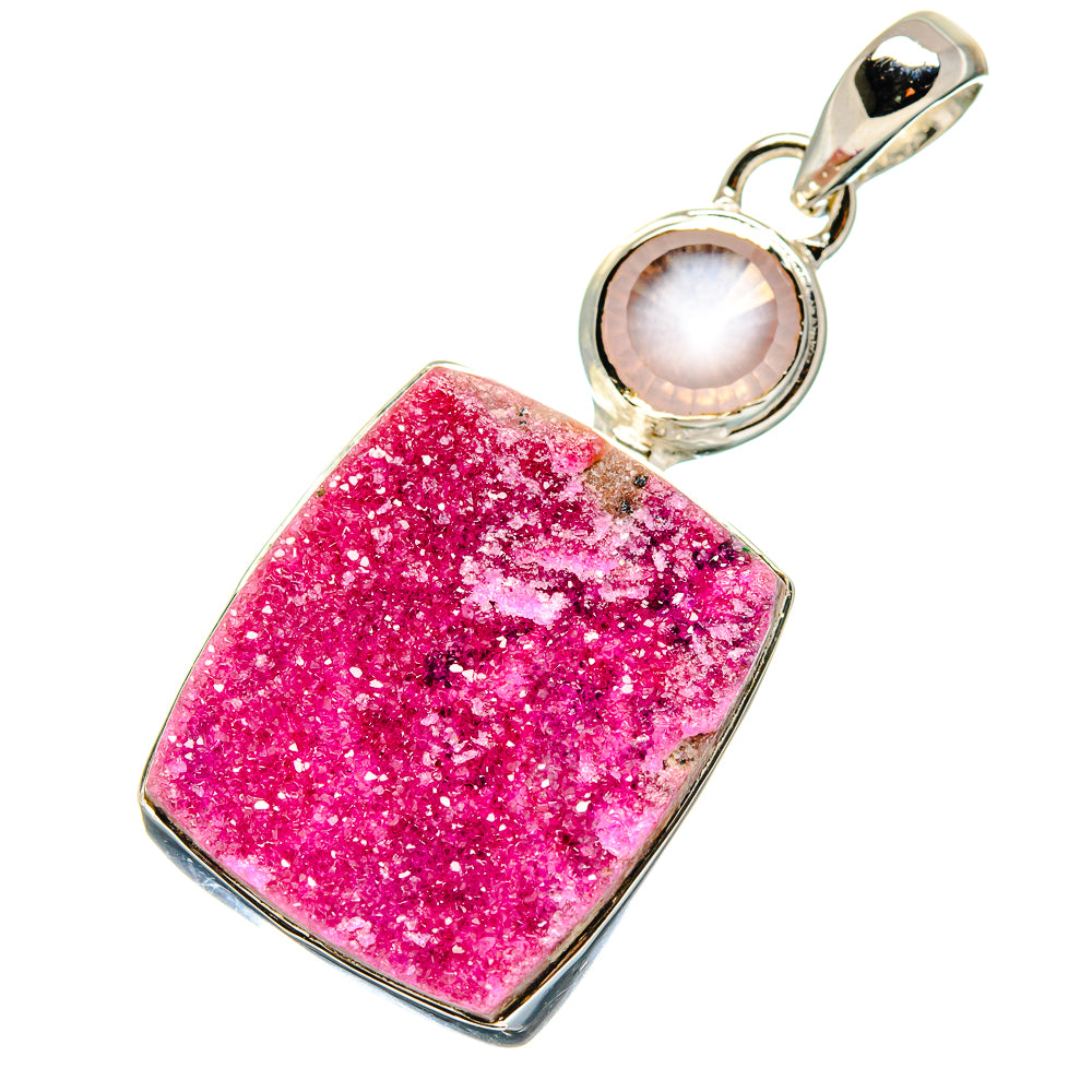 Cobalto Calcite Druzy Pendants handcrafted by Anasilvercos - PD17415
