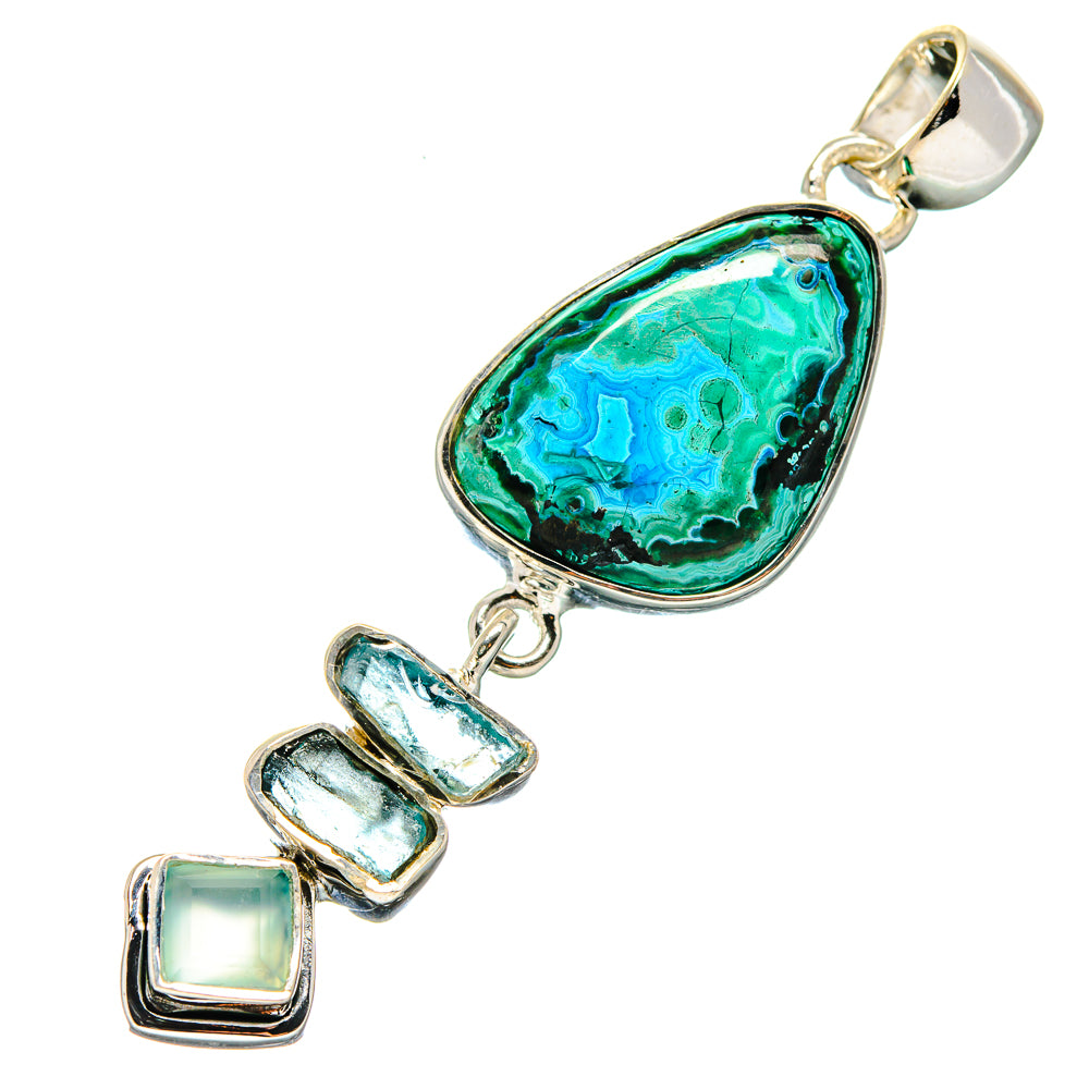 Malachite In Chrysocolla Pendants handcrafted by Anasilvercos - PD17424