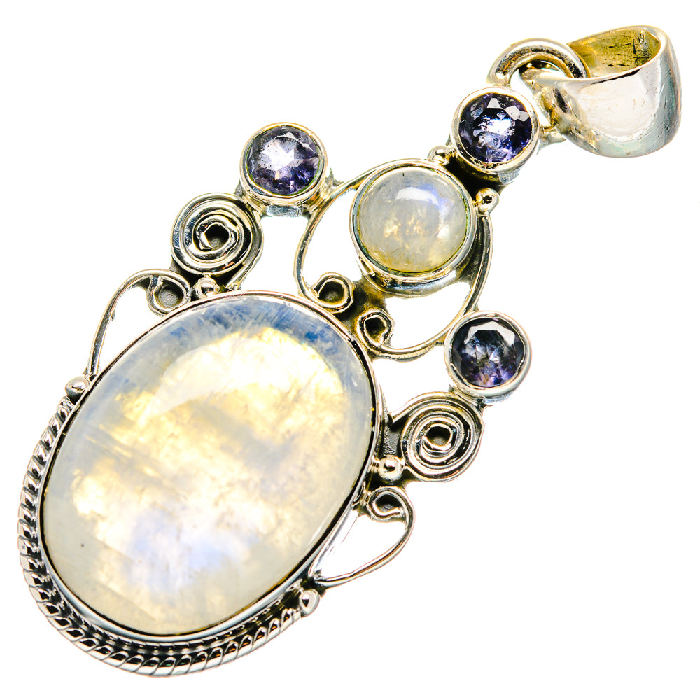 Rainbow Moonstone Pendants handcrafted by Anasilvercos - PD17444