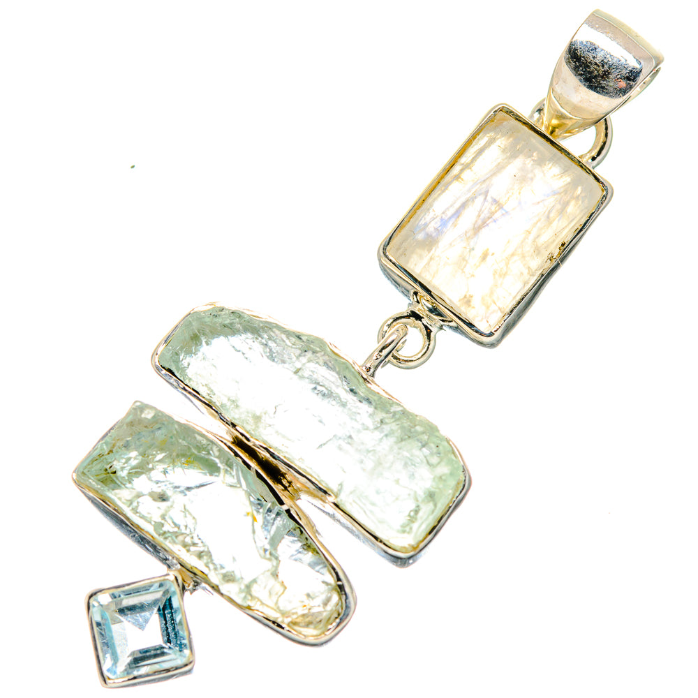Rainbow Moonstone Pendants handcrafted by Anasilvercos - PD17450
