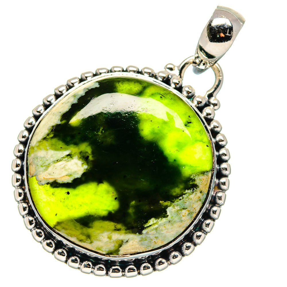 Australian Green Opal Pendants handcrafted by Anasilvercos - PD17455
