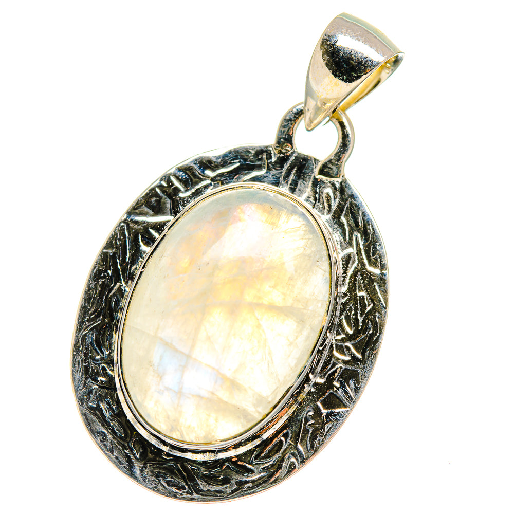 Rainbow Moonstone Pendants handcrafted by Anasilvercos - PD17463