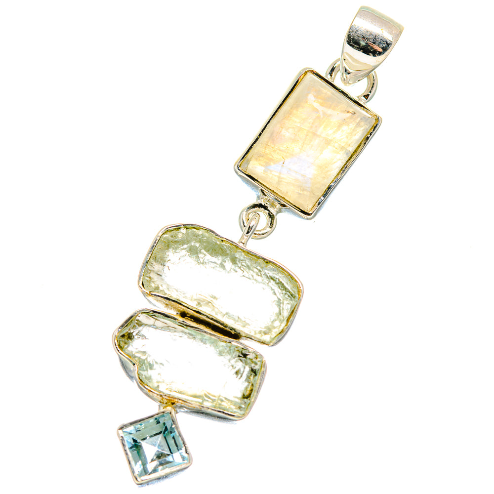 Rainbow Moonstone Pendants handcrafted by Anasilvercos - PD17482