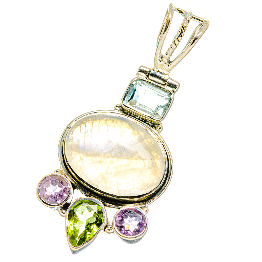Rainbow Moonstone Pendants handcrafted by Anasilvercos - PD17483