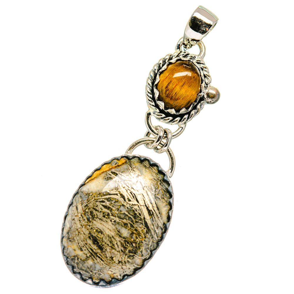 Pyrite Agate Pendants handcrafted by Anasilvercos - PD17496
