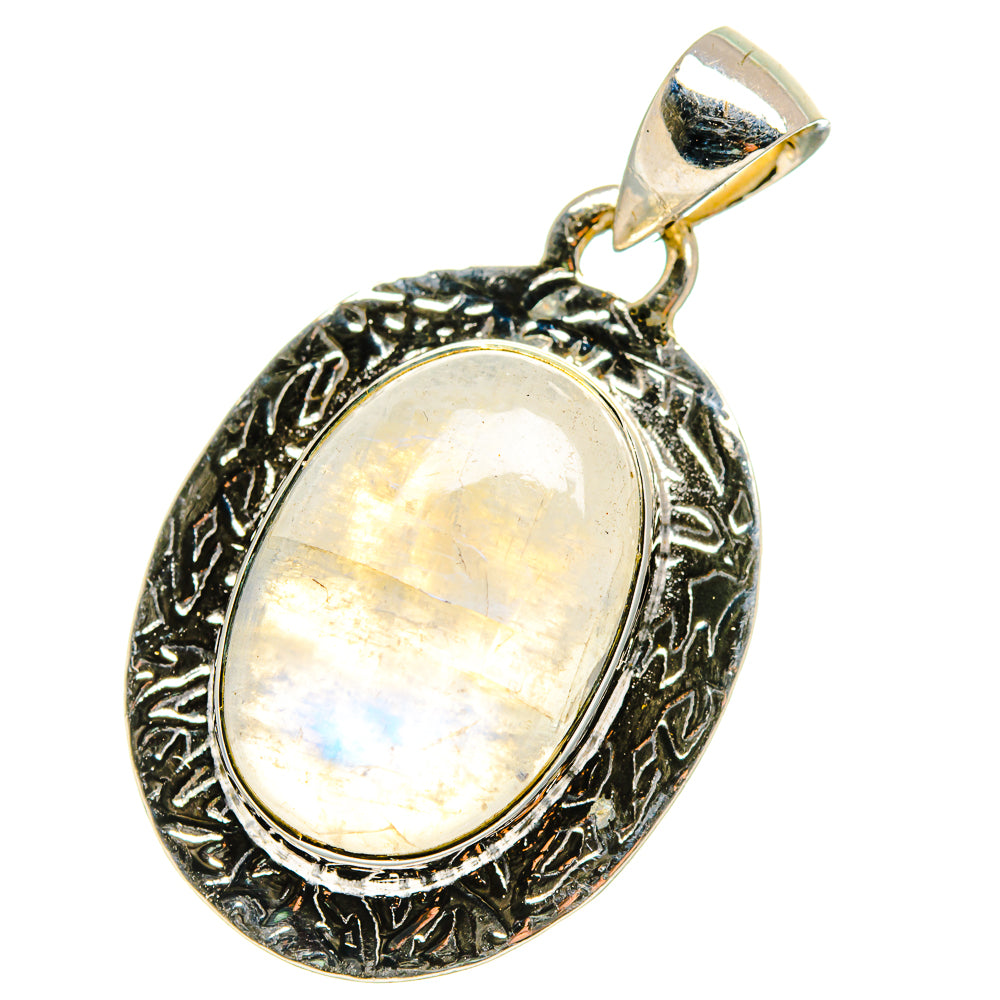 Rainbow Moonstone Pendants handcrafted by Anasilvercos - PD17524