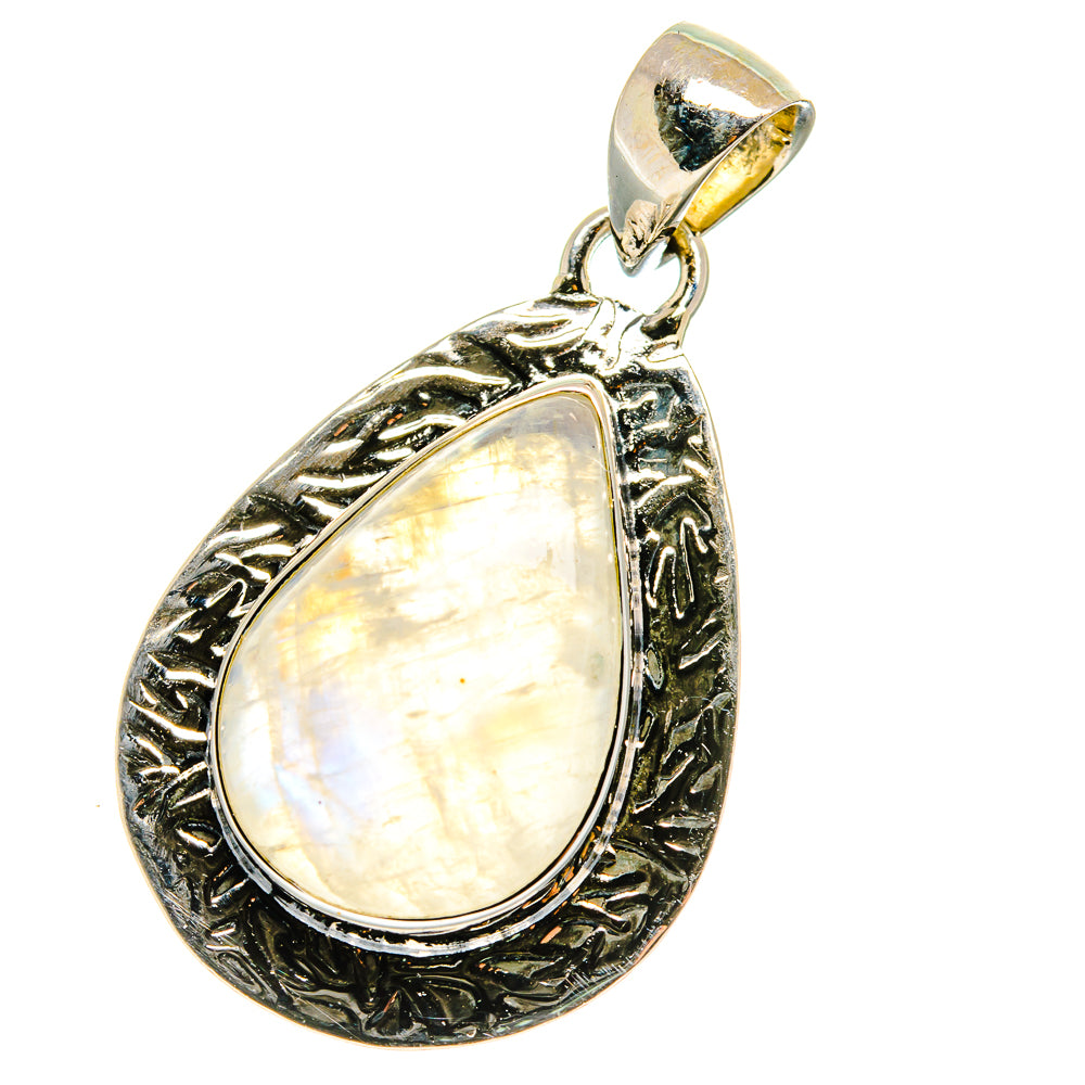 Rainbow Moonstone Pendants handcrafted by Anasilvercos - PD17530