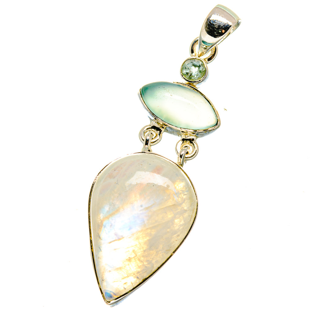 Rainbow Moonstone Pendants handcrafted by Anasilvercos - PD17551