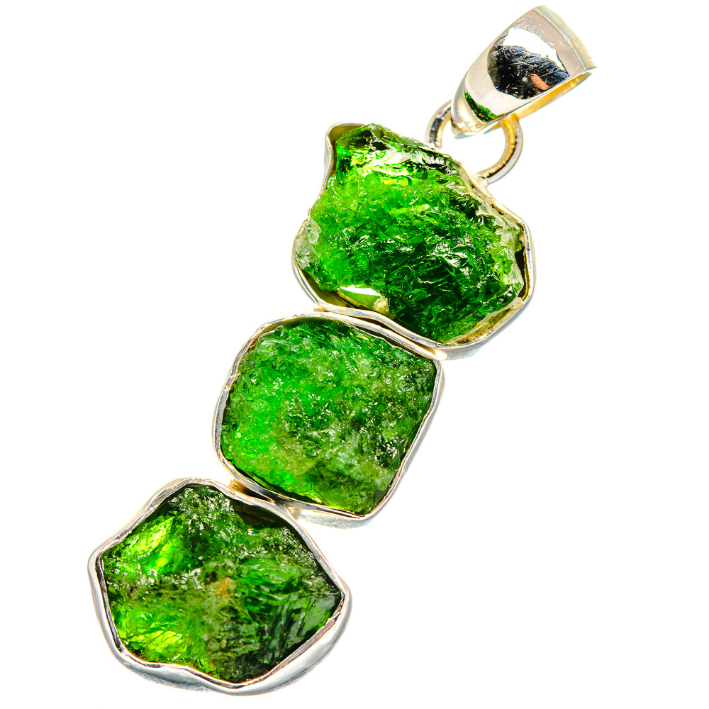 Chrome Diopside Pendants handcrafted by Anasilvercos - PD17559