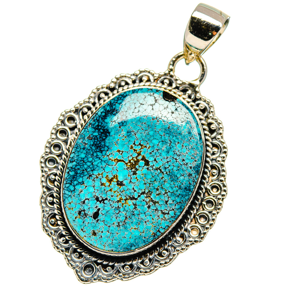 Tibetan Turquoise Pendants handcrafted by Anasilvercos - PD17567