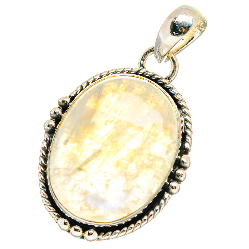 Rainbow Moonstone Pendants handcrafted by Anasilvercos - PD17603