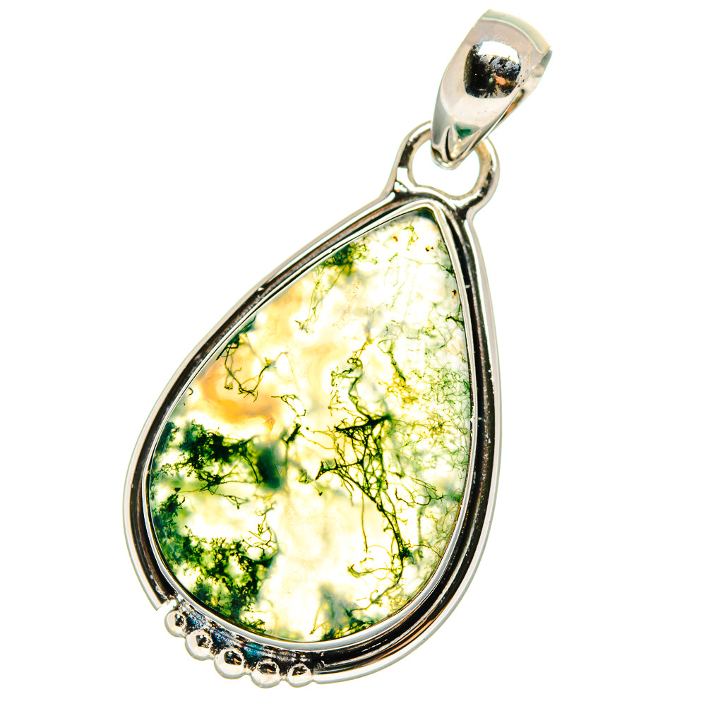 Green Moss Agate Pendants handcrafted by Anasilvercos - PD17618