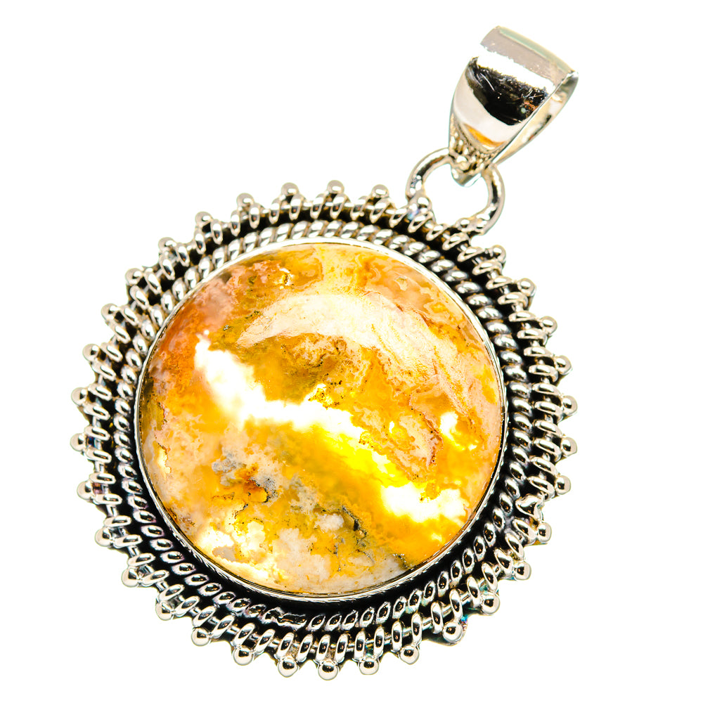 Plume Agate Pendants handcrafted by Anasilvercos - PD17655