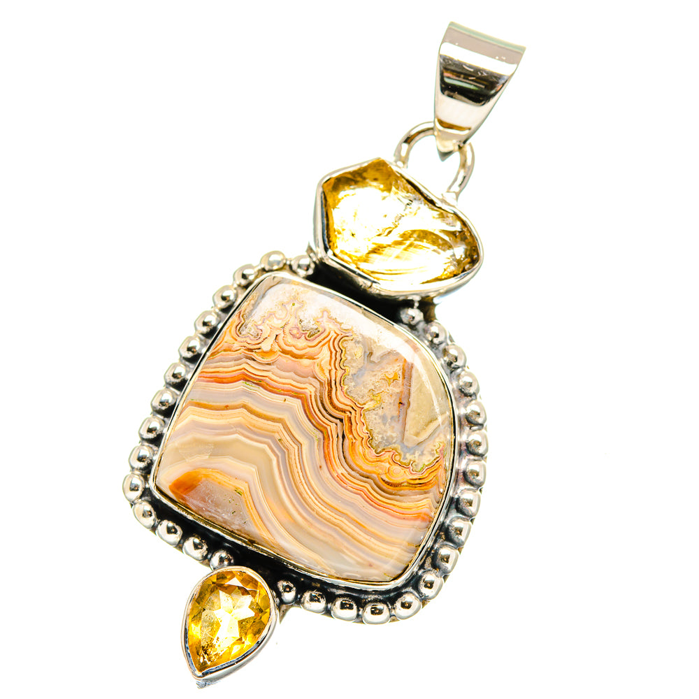 Laguna Lace Agate Pendants handcrafted by Anasilvercos - PD17675