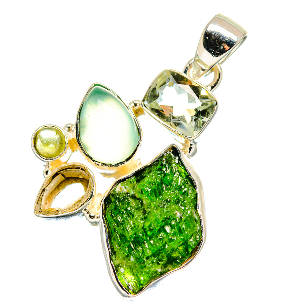 Chrome Diopside Pendants handcrafted by Anasilvercos - PD17708