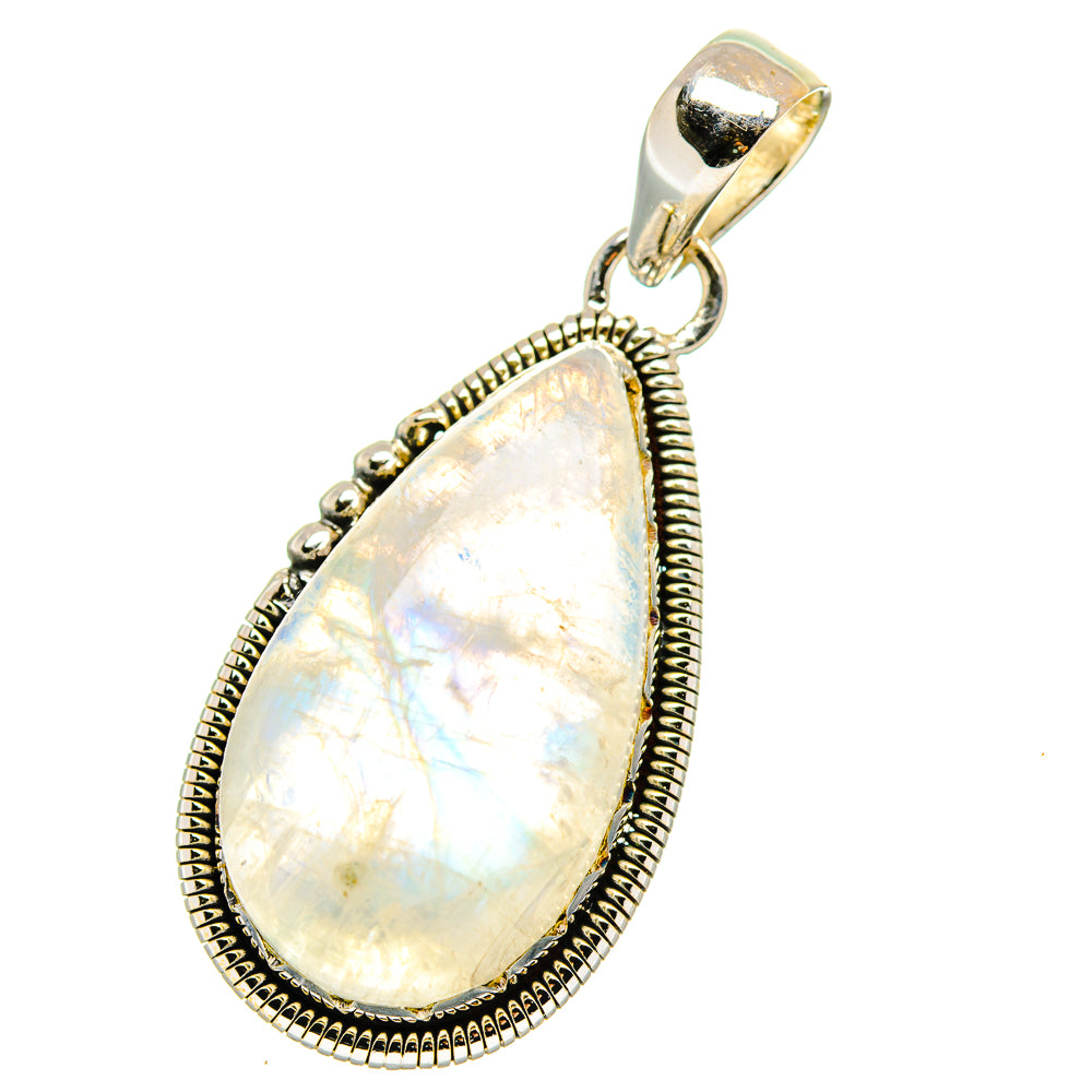 Rainbow Moonstone Pendants handcrafted by Anasilvercos - PD17717
