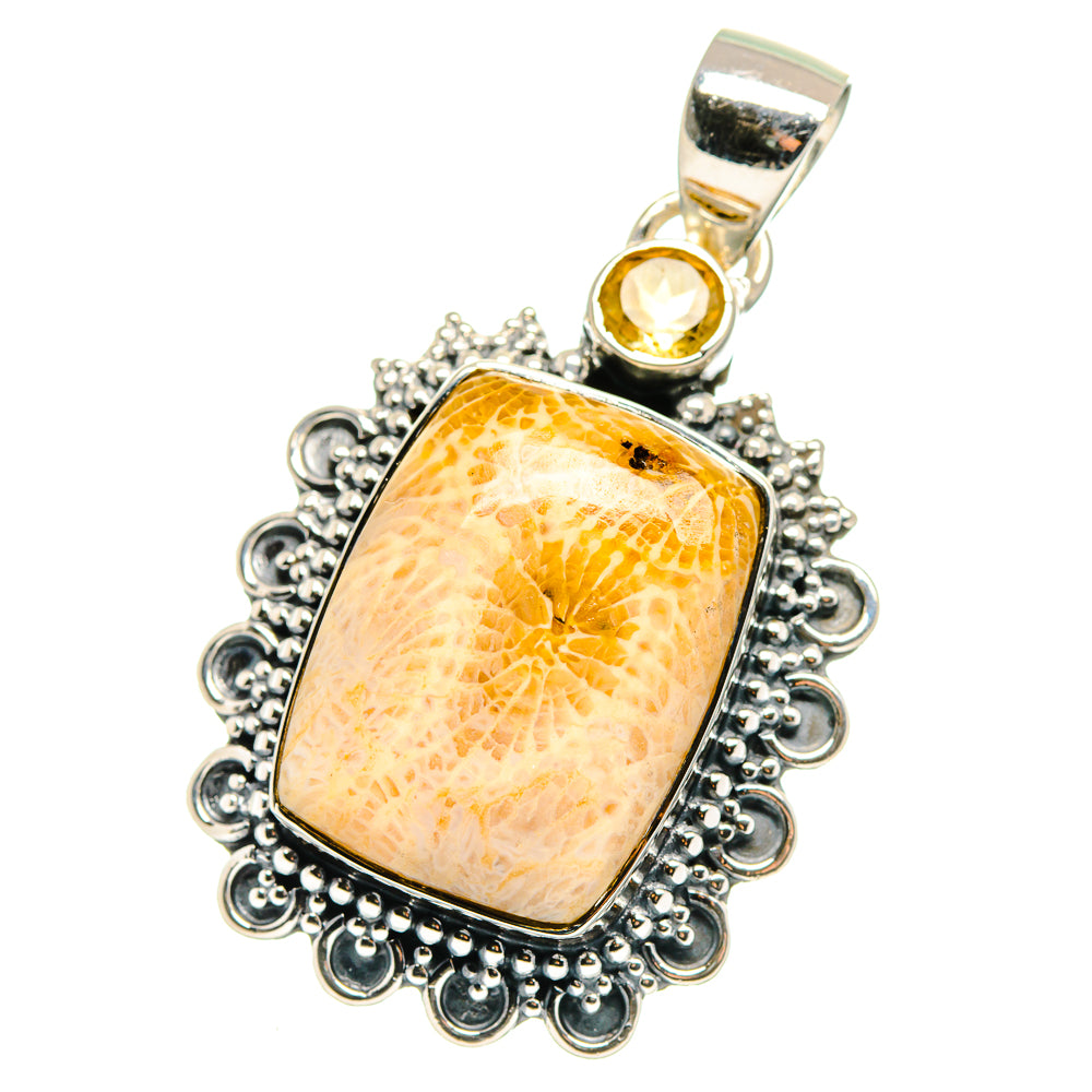 Fossil Coral Pendants handcrafted by Anasilvercos - PD17740