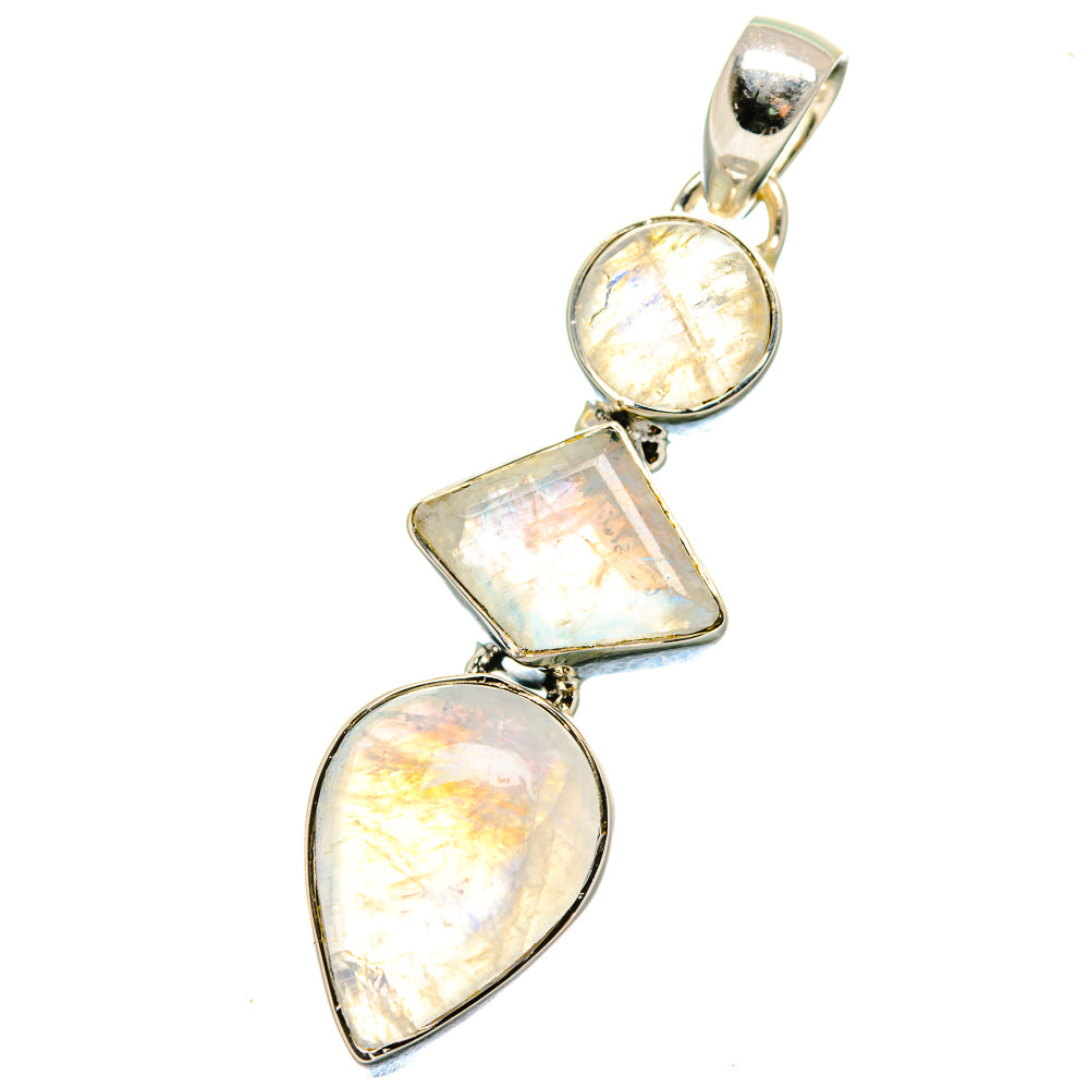 Rainbow Moonstone Pendants handcrafted by Anasilvercos - PD17744