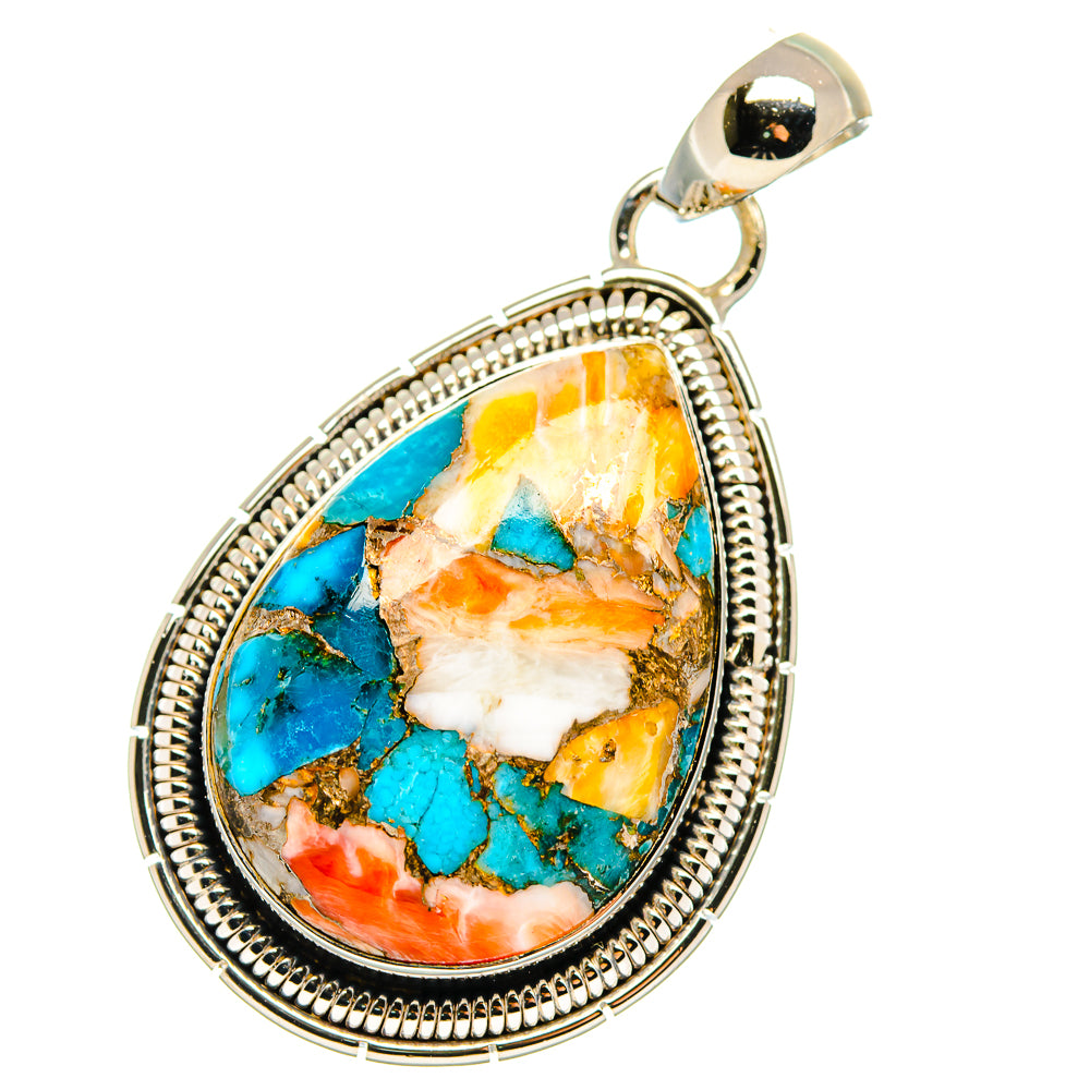 Spiny Oyster Turquoise Pendants handcrafted by Anasilvercos - PD17800