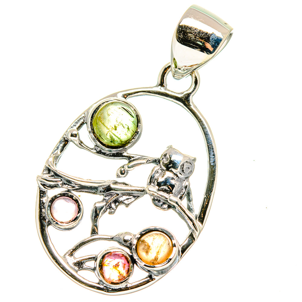 Multi-color Tourmaline Pendants handcrafted by Anasilvercos - PD17808