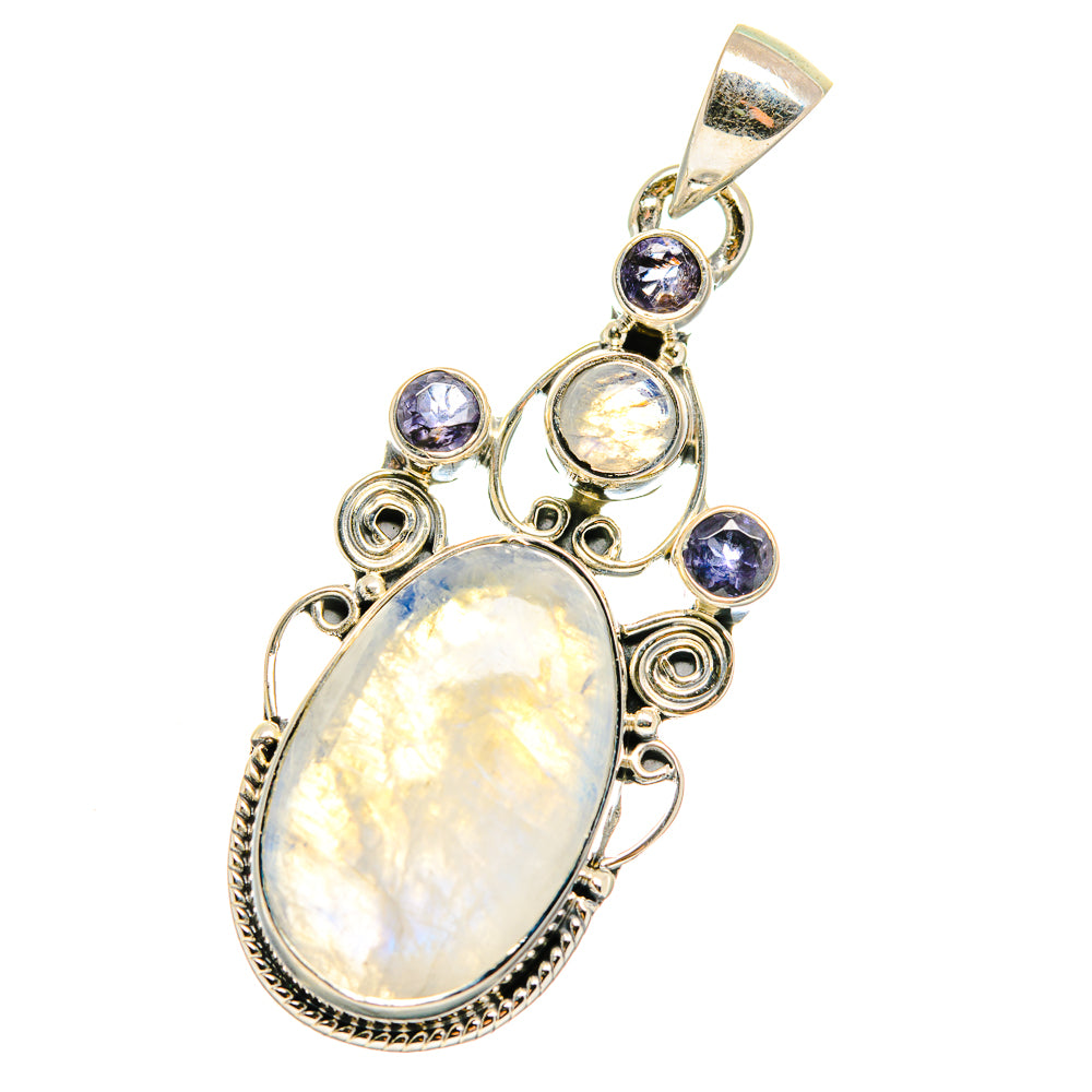 Rainbow Moonstone Pendants handcrafted by Anasilvercos - PD17814