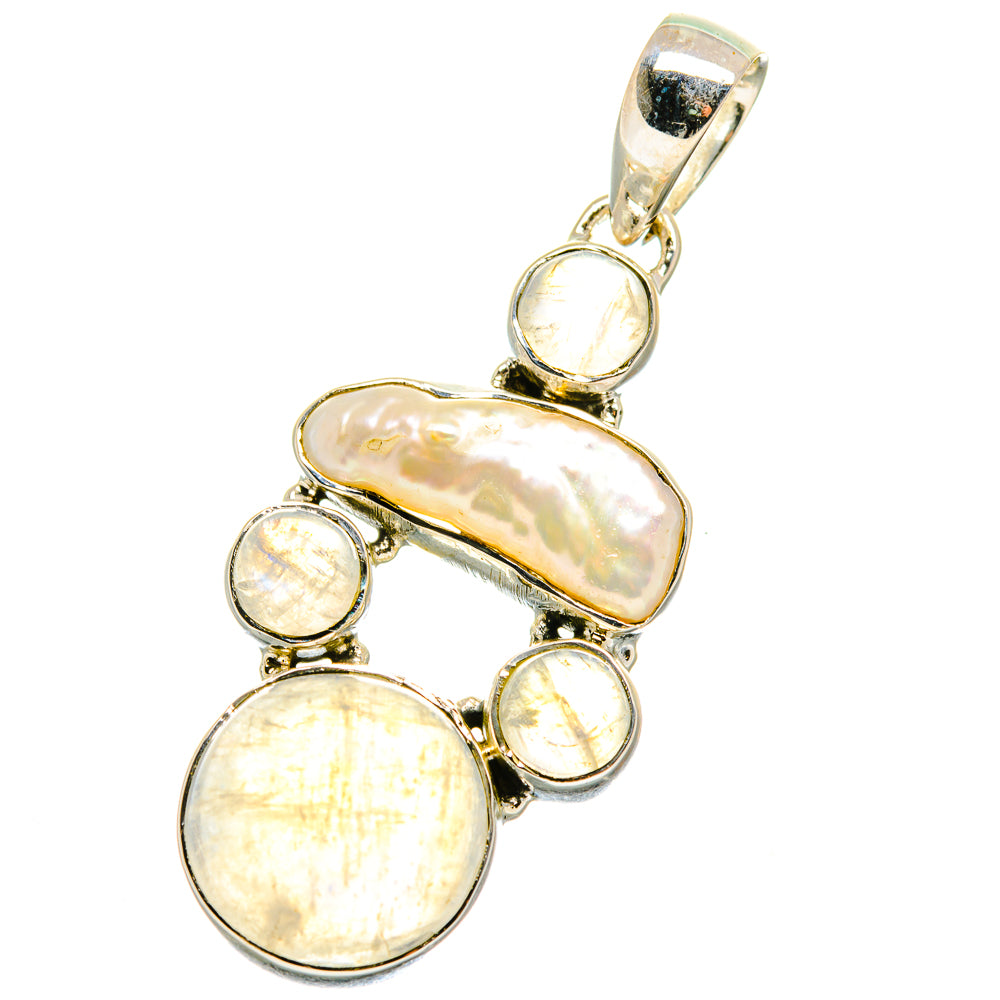 Rainbow Moonstone Pendants handcrafted by Anasilvercos - PD17831
