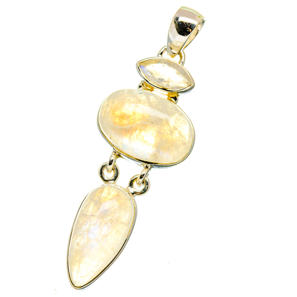 Rainbow Moonstone Pendants handcrafted by Anasilvercos - PD17857