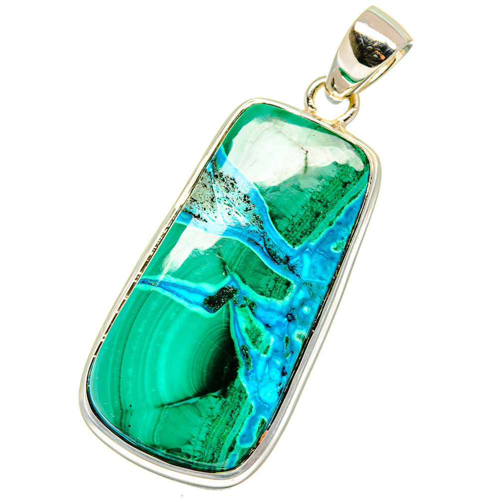 Malachite In Chrysocolla Pendants handcrafted by Anasilvercos - PD17882