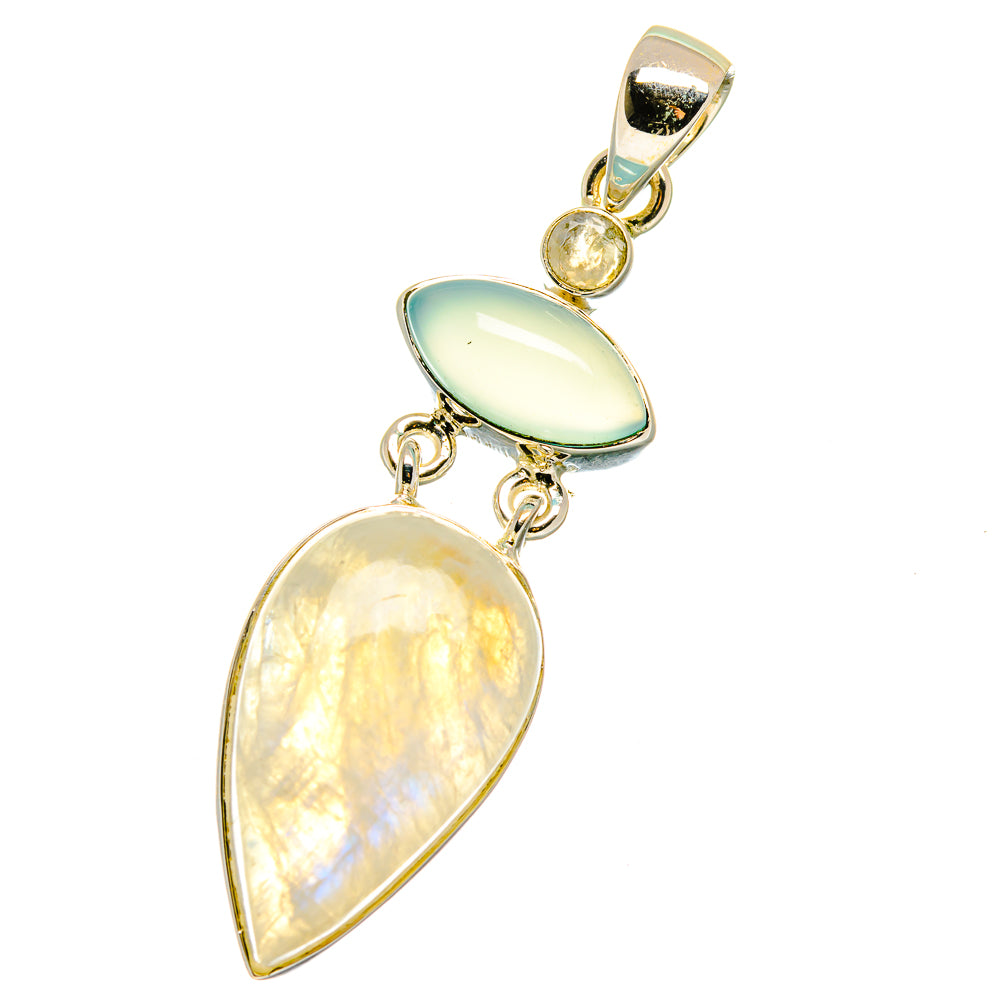 Rainbow Moonstone Pendants handcrafted by Anasilvercos - PD17885