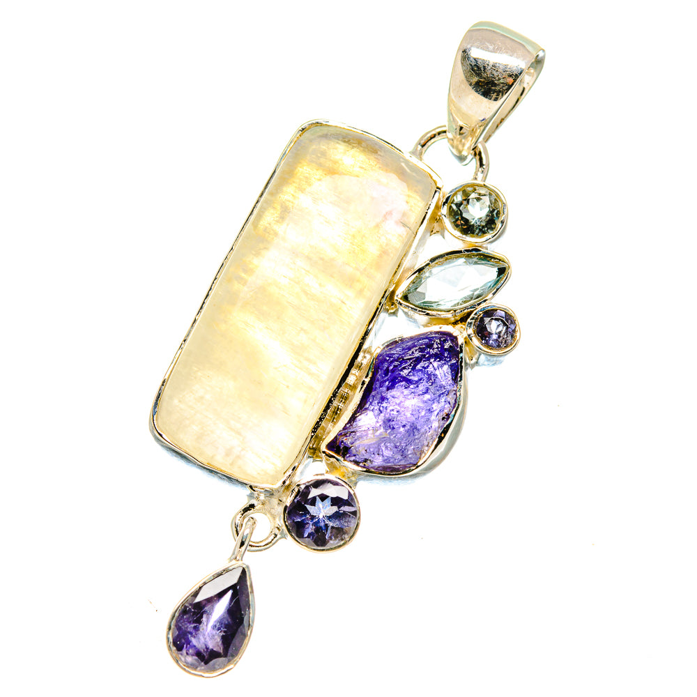 Rainbow Moonstone Pendants handcrafted by Anasilvercos - PD17897